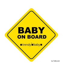 Reflective Baby on Board Sticker with Car